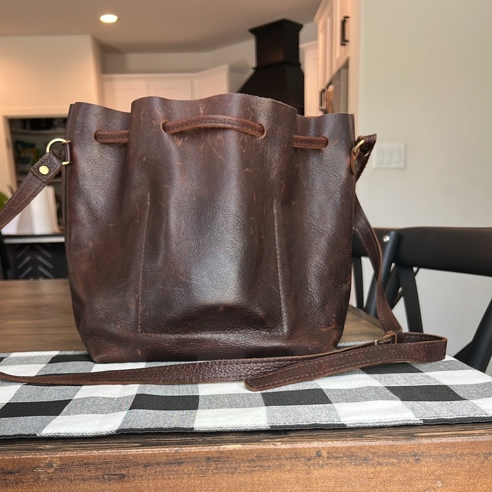 GUC Portland Leather Goods bucket bag in Mystery Brown